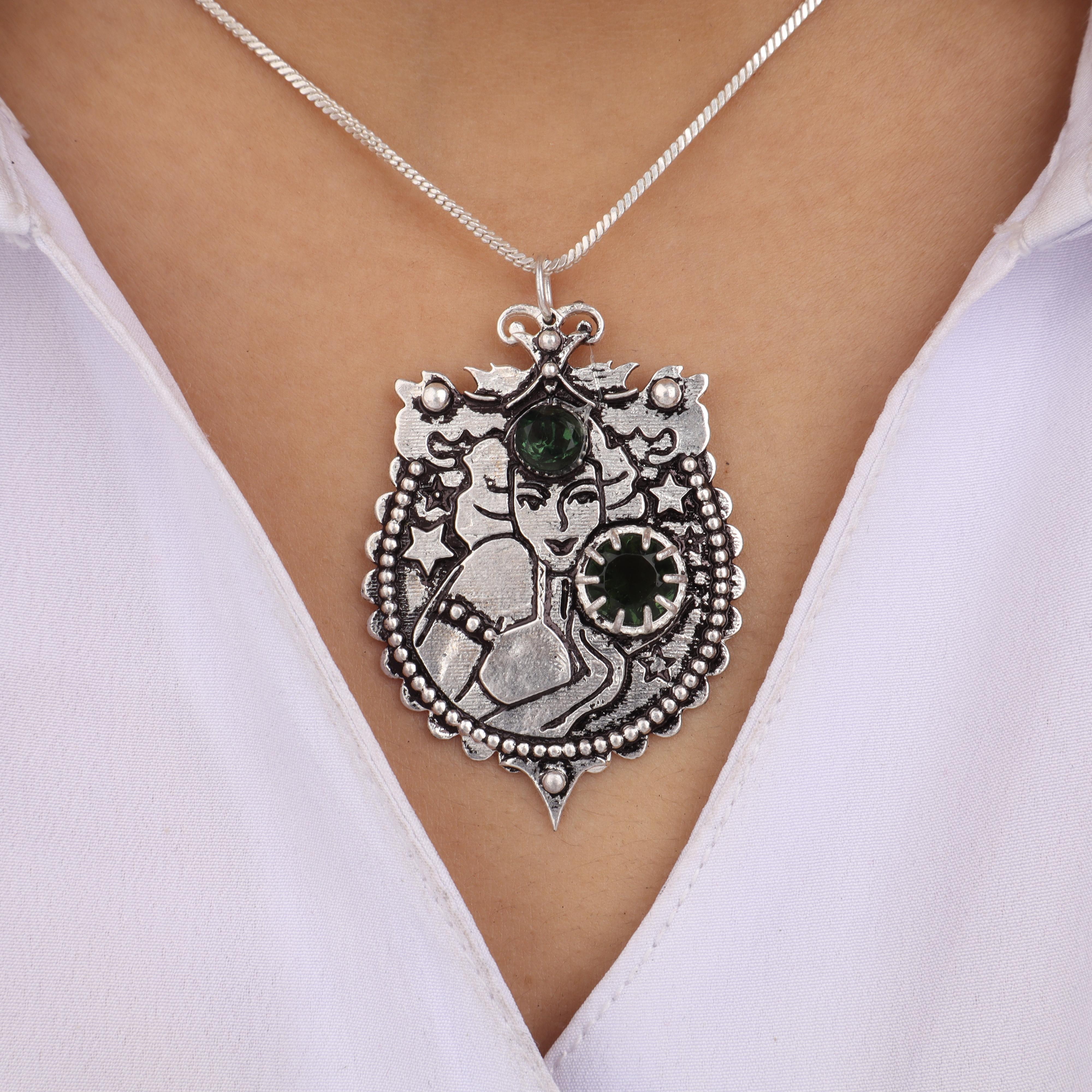 

Green Tourmaline Gemstone 925 Sterling Silver Women Jewelry Partywear Pendant 1.9 Precious Gift For Wife CP-44-15