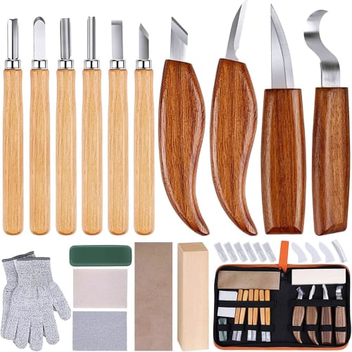 26-Piece Carving Knife Set, Wood Carving Kit for Beginners, DIY Tools, Storage Bag Included, Traditional Crafts, Woodworking Knives, Wood Carving with