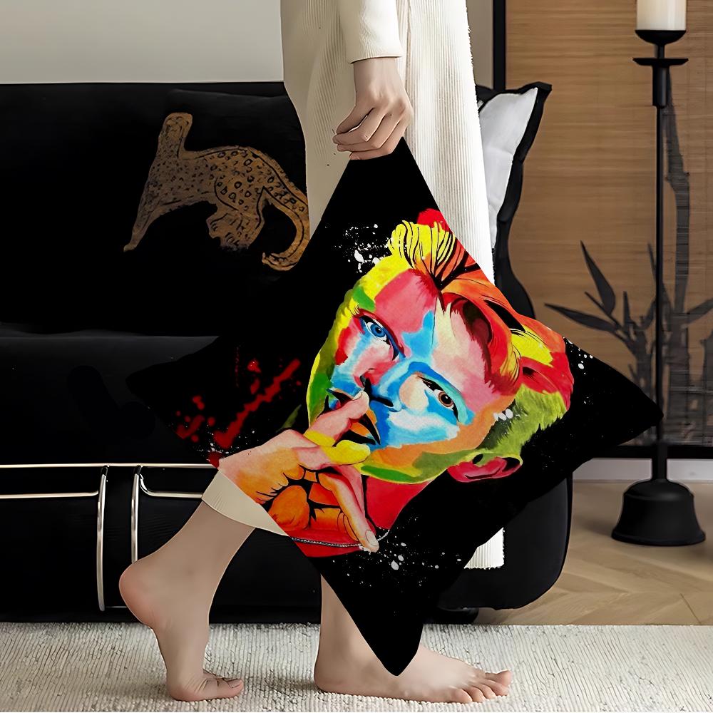 

David-bowie Print Pillow Covers Cartoon Sofa Decorative Home Double-sided Printing Short Plush Cute Cushion Cover 24x24Inch