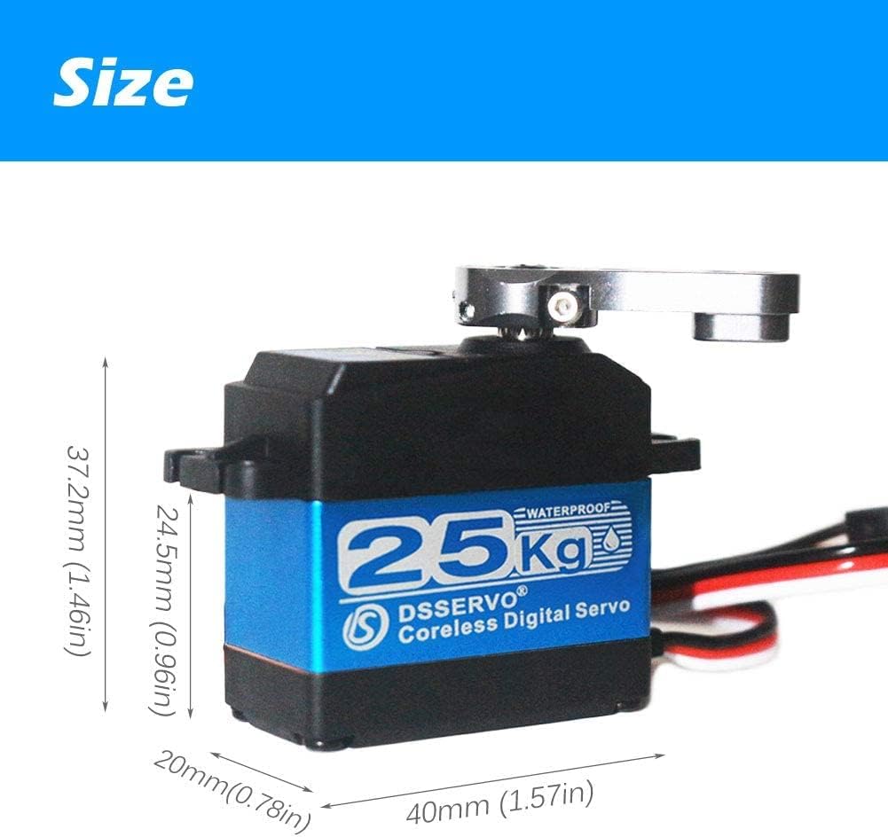 DS3225PRO Coreless Digital Servo Motor 25KG 7.4V | 180° Rotation | Stainless Aluminum Gears | For Robotics, 1/10 Baja Cars, RC Trucks