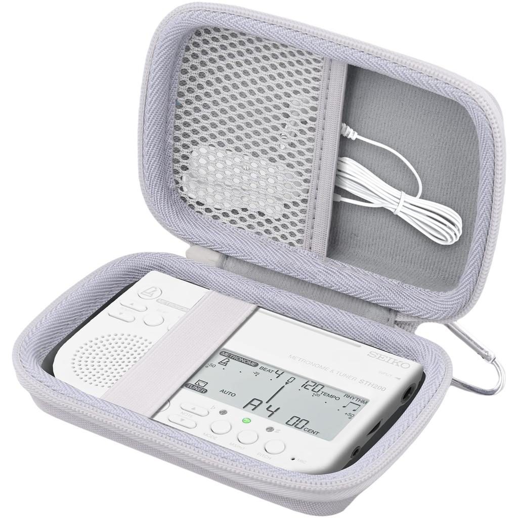(Case only) Seiko STH200 Metronome & Tuner with Pickup Microphone, STH200WHSP Storage Case, Off-White - Aenllosi