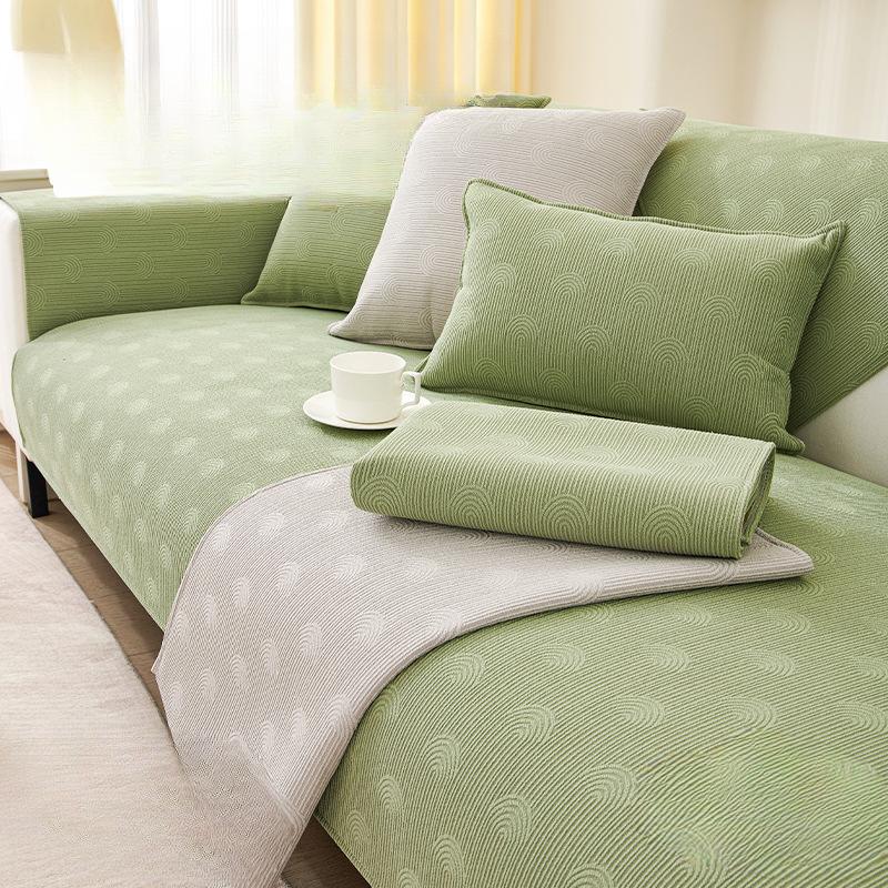 Chenille Rainbow Pattern Sofa Cushion Four Seasons Universal Sofa Cover Cover Solid Color Simple Modern Cushion Sofa Cover Cloth