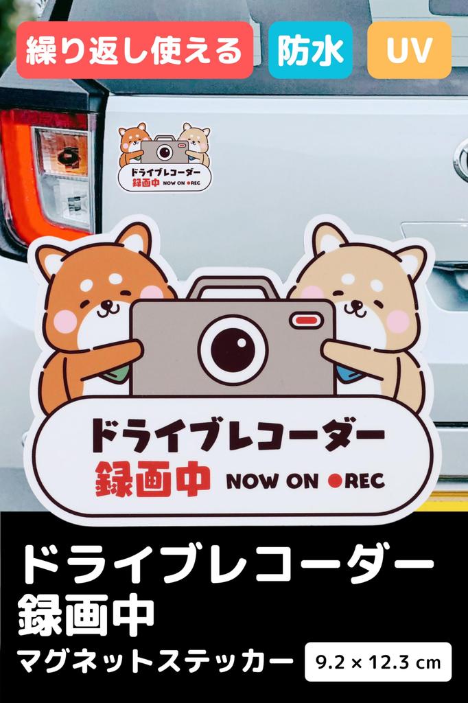 Morikuma Shoten Dash Cam Sticker Recording Car Sticker (Small Magnet)