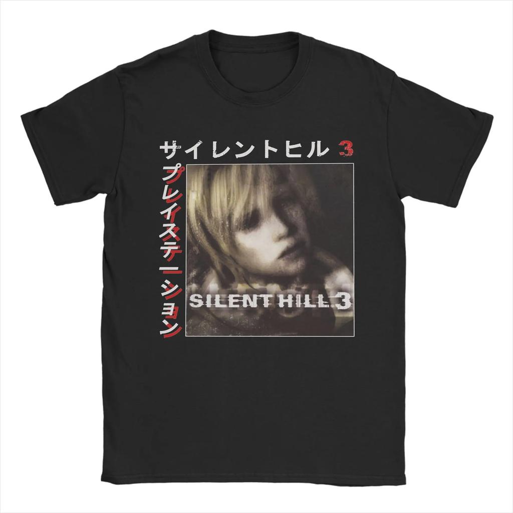 Silent Hill Horror Game Printed Pure Cotton Tshirt Trendy Retro Dark Thriller Style Personalized Wearing Pure Cotton Tee Unisex