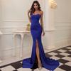2023 European & American Style Women's Solid Color Fishtail Bandeau Evening Dress