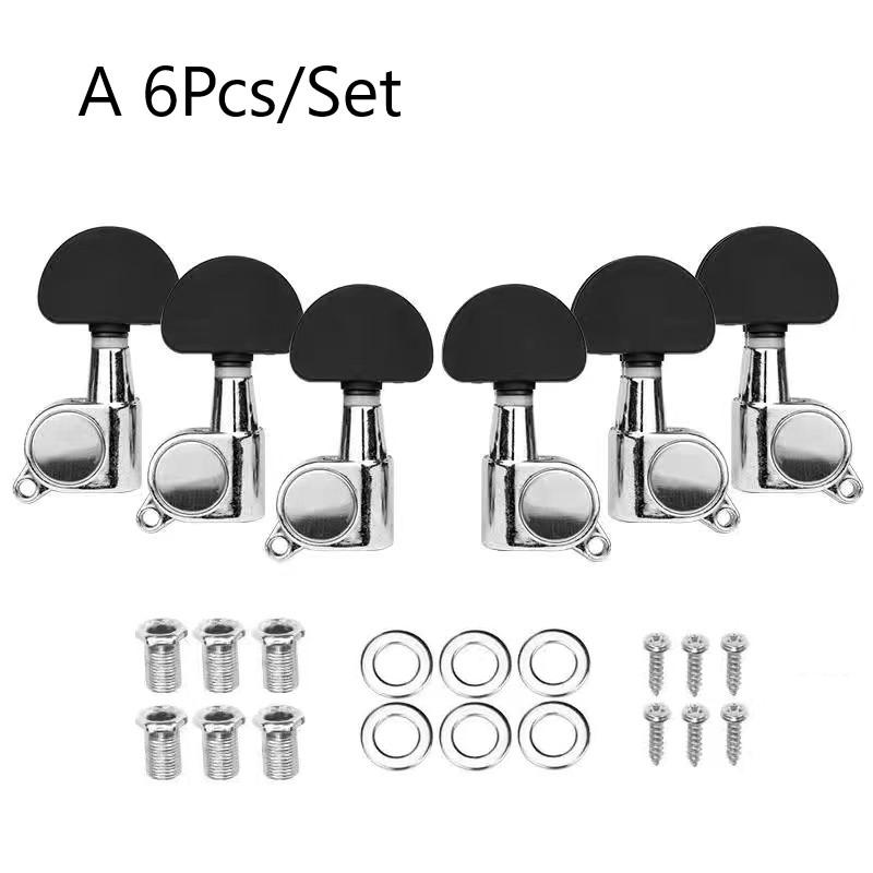 Folk Guitar String Tuning Pegs Semi-Closed/All-Closed Metal Guitar String Button Tuner Machine Heads Guitar Accessories