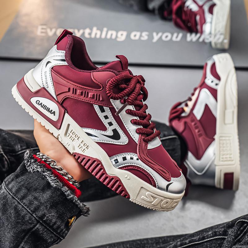 New Men's Classic Fashion Low Top Thick Sole Skateboarding Shoes Comfortable Soft Sole Basketball  Sneakers