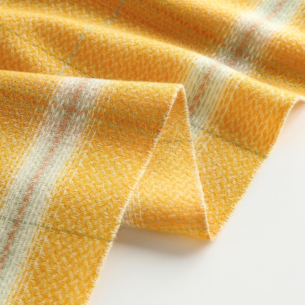 New Faux Cashmere Plaid Curry Scarf Female Warm Long Neck Large Shawl
