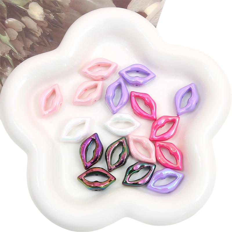 200Pcs Acrylic Beads Lip Charms Beads For DIY Bracelet Necklace Jewelry Making