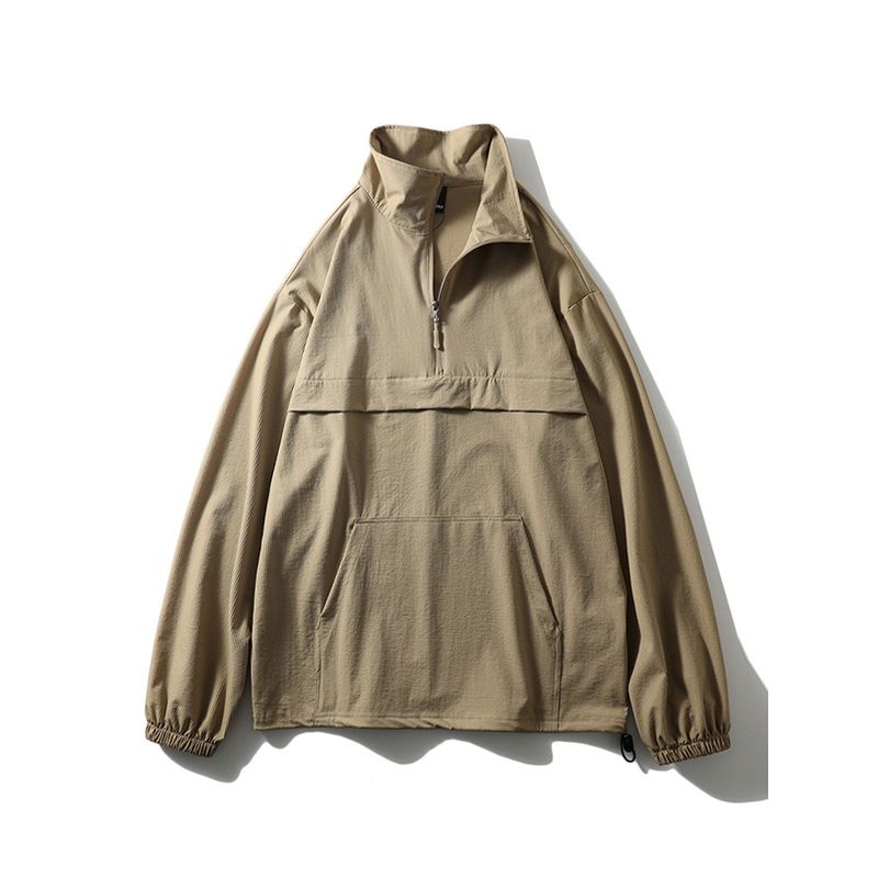 Outdoor Functional Half-Zip Pullover Jacket for Men, Spring and Autumn Style, Stand Collar Sweatshirt, Export Men's Sports Jacket
