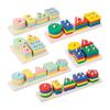Montessori Stacking Geometric Shapes Puzzle for Kids Ages 2-3: Educational Column Matching Blocks