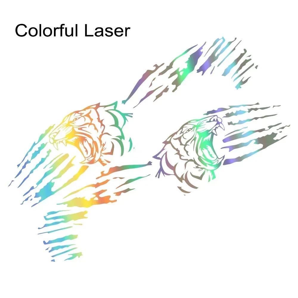 

2PCS Car Door Side Stickers Roaring Tiger Pattern Vinyl Decals Self-adhesive Auto Body Styling Decoration Stickers Accessories 218cm x 50cm