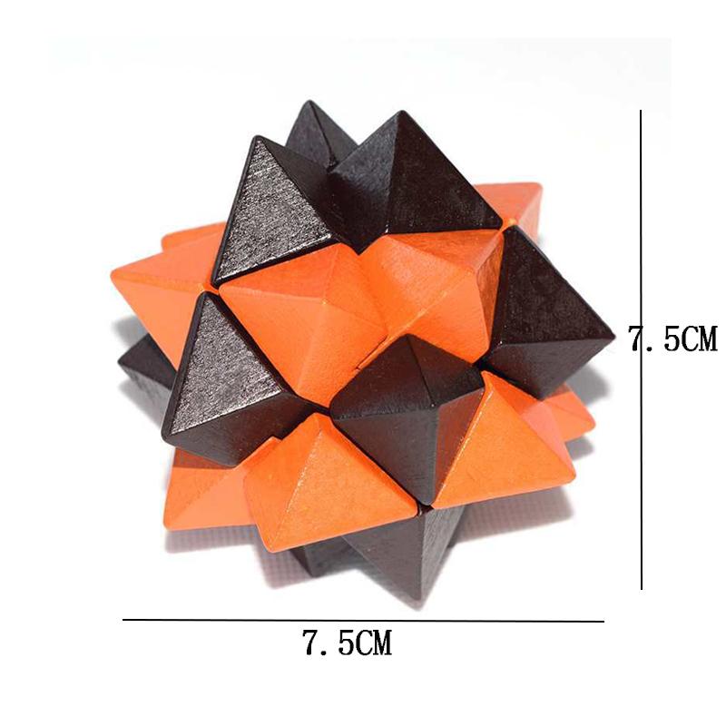 

Wooden Brain Teaser Puzzles for Adults and Kids Unique Gifts Pineapple Ball Shaped Luban Lock IQ Test Interlocking Toys