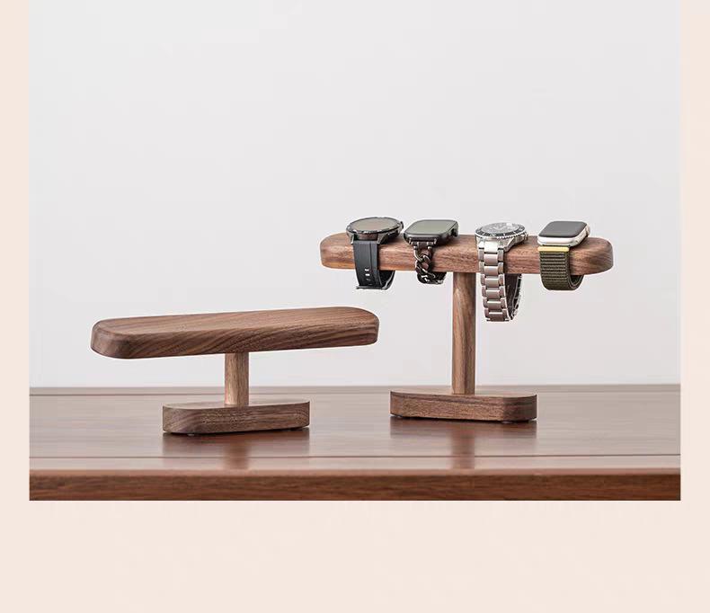 Luxury Black Walnut Jewelry Display Stand for Watches, Bracelets, and Necklaces