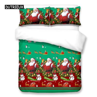Weihnachtsmann Bettwäsche Set Bettbezug Set 3D Bettwäsche Digitaldruck Bettwäsche Queen Size Bettwäsche Sets Modisches Design