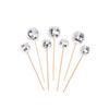10Pcs 2/3Cm Shiny Mirror Balls Cake Topper Cupcake Toppers With Wooden Sticks Birthday Wedding Dance Party Cake Decoration