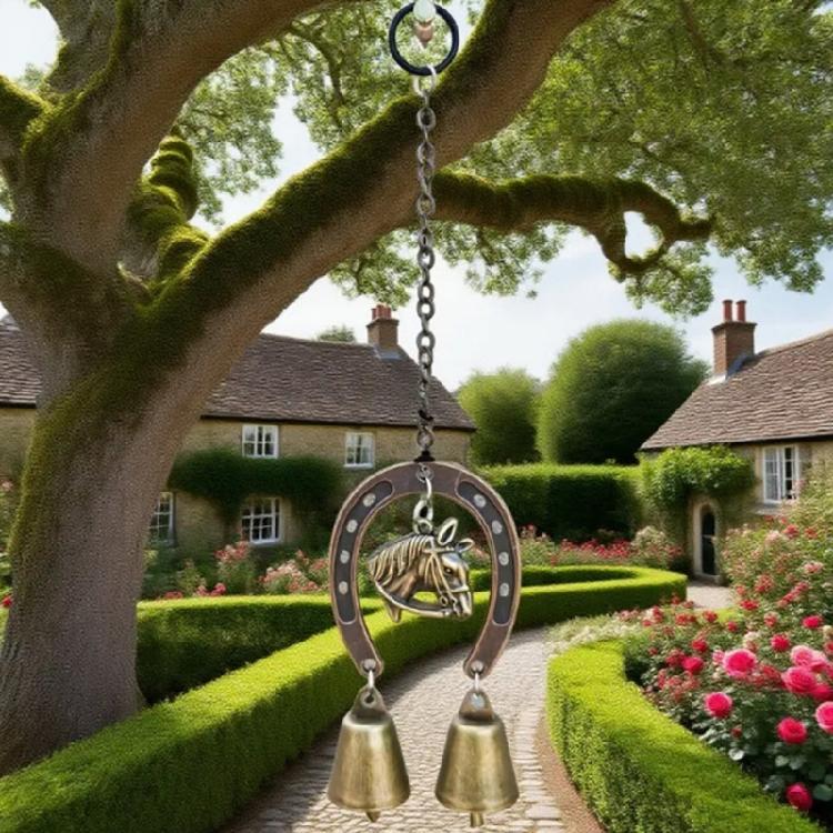 Metal Horseshoe Wind Chime Garden Ornament Wind Chime For Outdoor Space Garden Decoration Decorative Installation