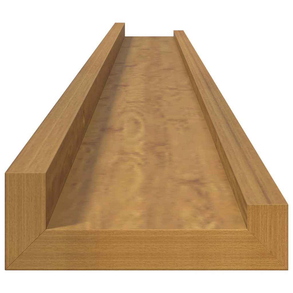 Wall Shelf with Shelf 4 pcs Beige 100 x 9 x 3 cm Wood Based Material