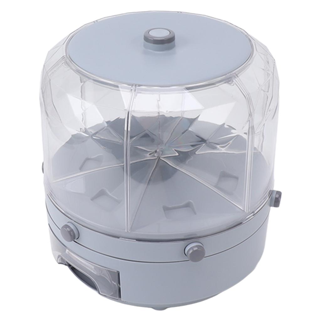 Rotating Rice Dispenser 13.2lb Capacity 6 Grid Airtight One Click Output Dry Food Storage Container