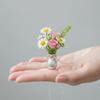 Zinc Zinc Alloy Flower Bouquet Necklace Silver Long Sweater Chain Trendy Hollow Vase Pendant Necklace  Men