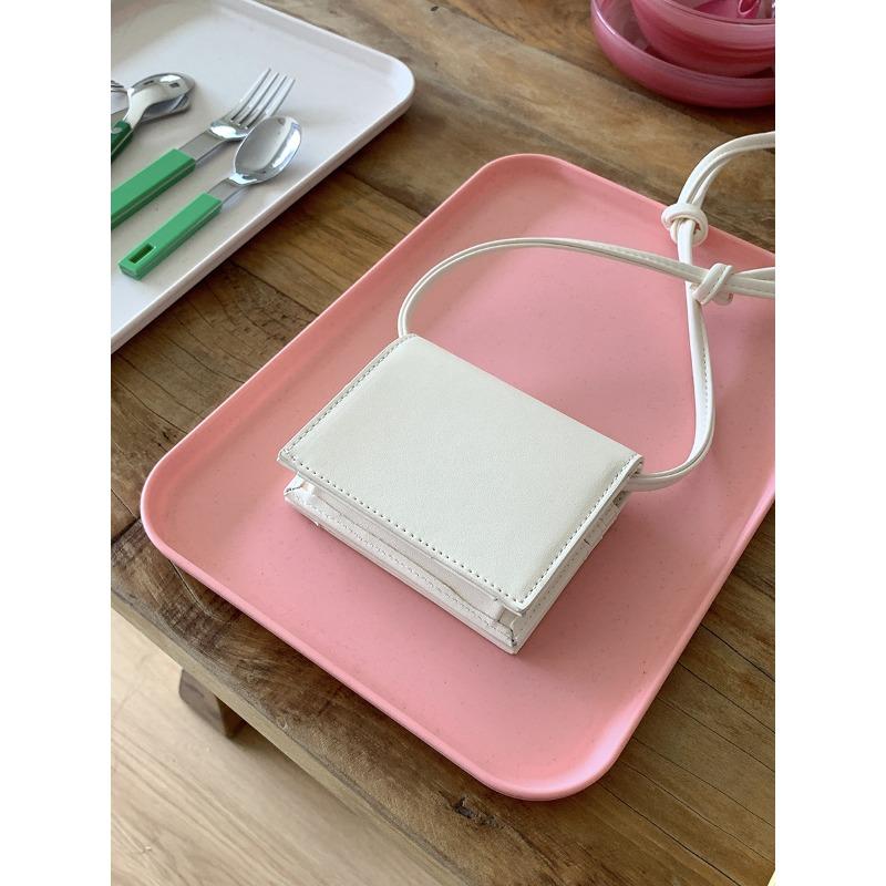 Flip mini square bag women's versatile messenger lipstick change bag niche design multi-functional card bag