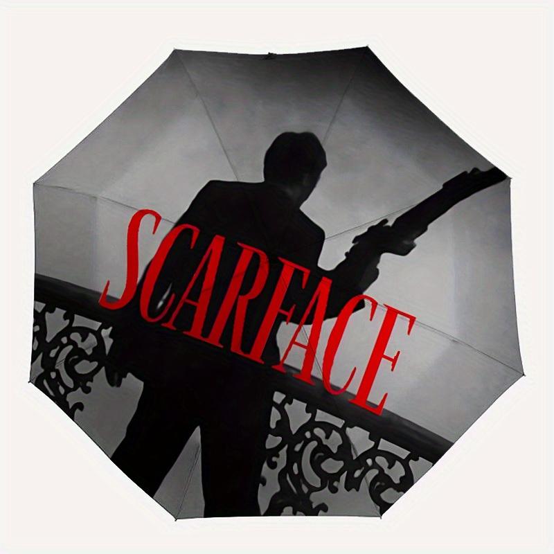 

1pc Scarface Automatic Opening/closing Umbrella, Foldable Sunshade, Perfect Gift for Friends, Durable Plastic Handle yy250808092