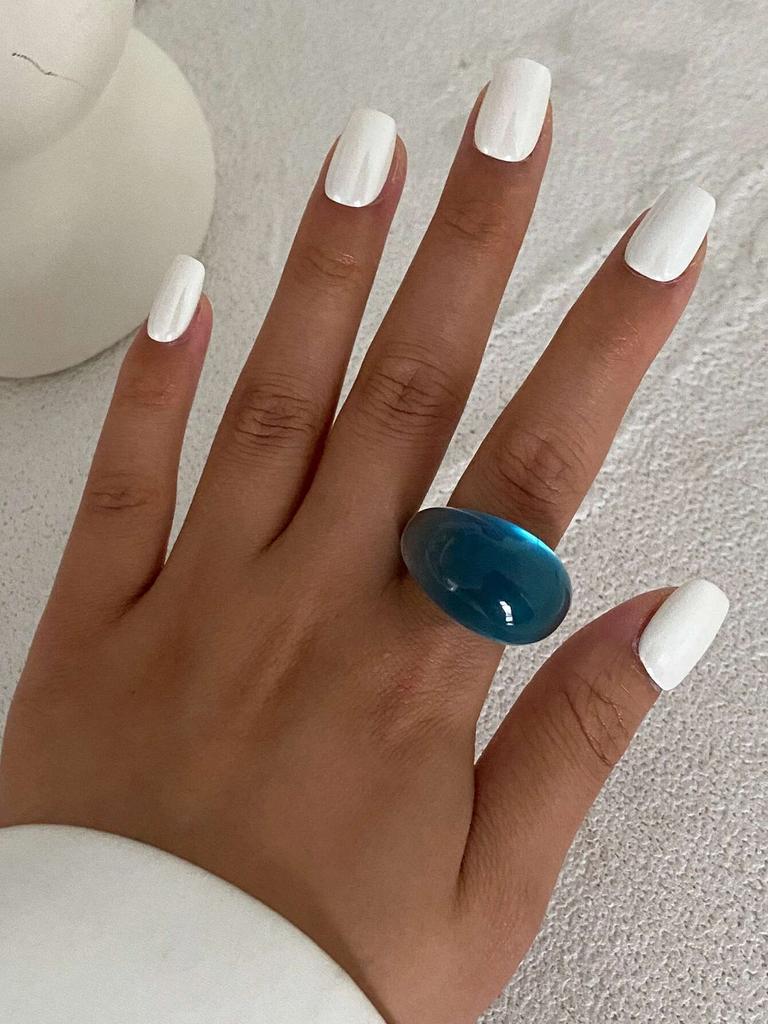 Ingemark Y2K Kpop Colorful Resin Plastic Finger Rings for Women Trend New Fashion Boho Irregular Rings Aesthetic Jewelry Gift