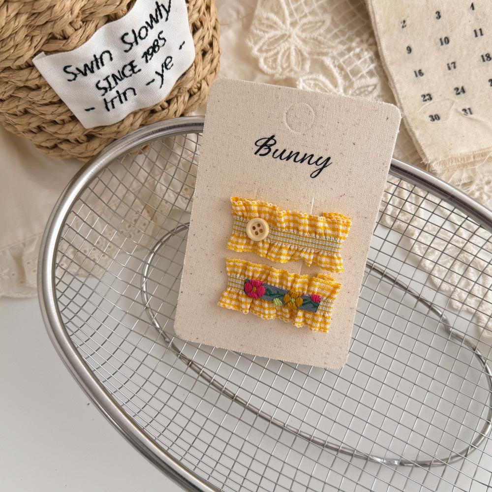 Cartoon Cute Rabbit Hair Clips Fabric Lace Children's BB Clips Hairpins for Baby Girls Kids Hair Accessories Headwear Hairgrips