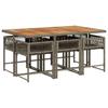 VidaXL Garden Dining Set with Cushions 7 Pcs, Table and Chairs with Folding Backrest, Outdoor Furniture Patio 3211454