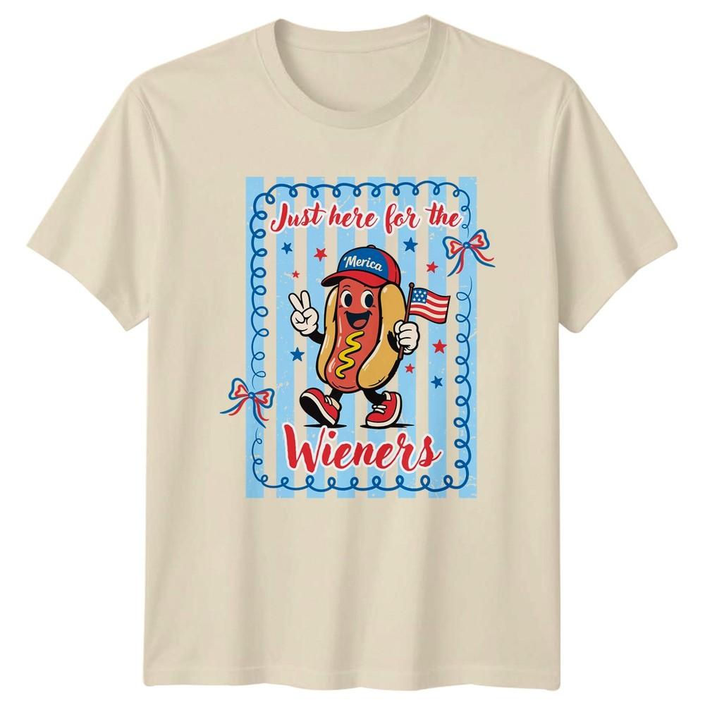 Just Here For The Wieners Unisexs TShirt 4th Of July BBQ Gift For Her
