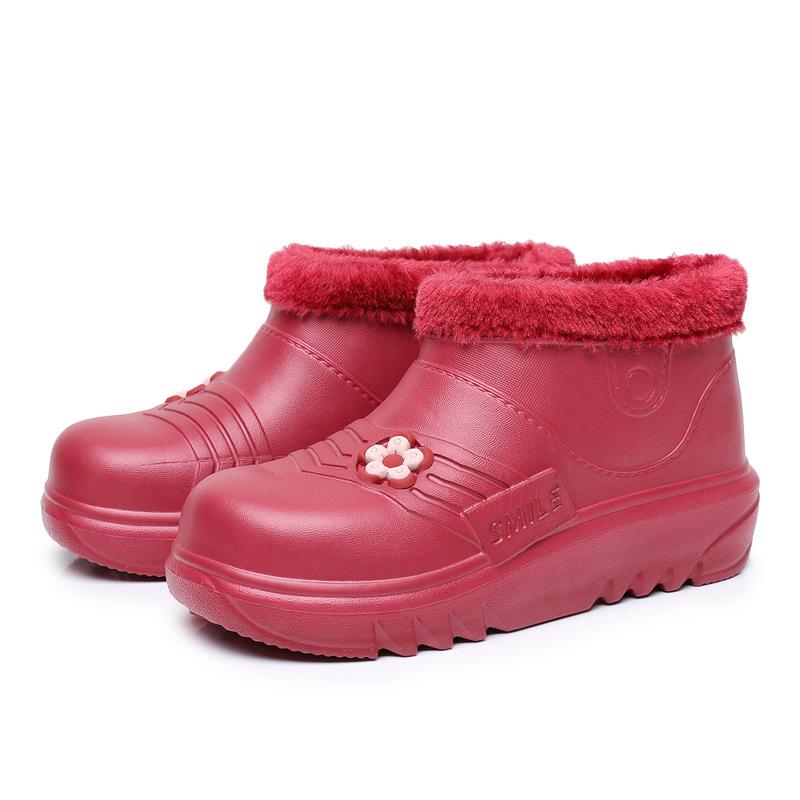Warme Fleece-Schneestiefel für Damen und Herren, mit dicker Sohle, kältebeständig, für Herbst und Winter 41 rot