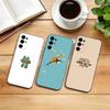 Cute Cartoon Animal Aesthetic Phone Case For Samsung S25,S24,S21,S22,S23,S30,Ultra,S20,Plus,Fe,Lite,Note,10,Black Cover