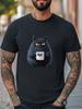 Fat Black Cats "Nope" Cartoon Graphic Unisex T-Shirt Women Men Casual Tee Unisex T-Shirt