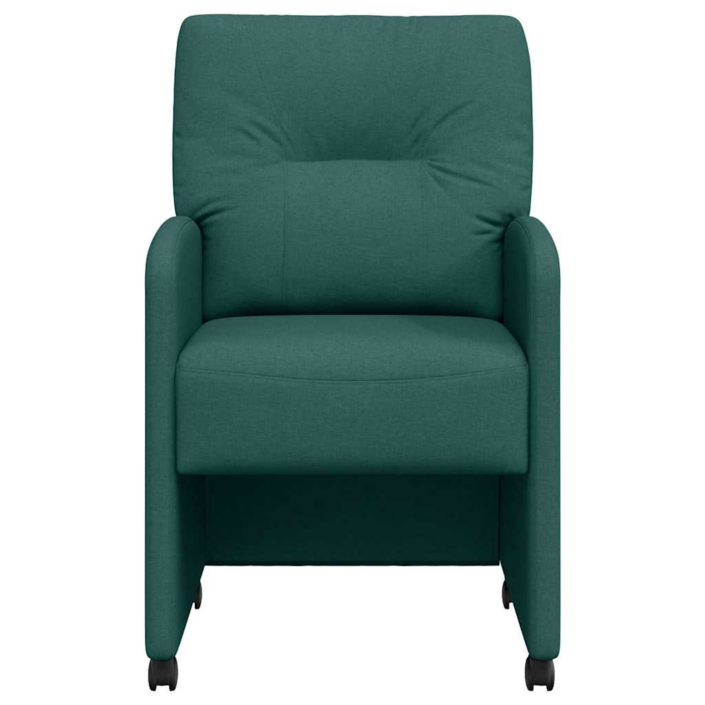 Dining Chairs with Casters 2 pcs Dark Green 57 x 67 x 95 cm