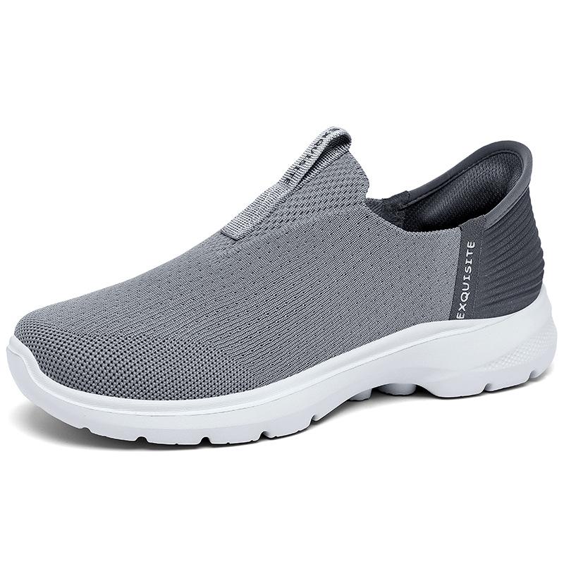 Men's Mesh Breathable Slip-on Casual Lightweight Shoes, Plus Size, Thick Sole, Outdoor Sports Footwear