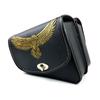 For Honda Suzuki Yamaha Kawasaki Harley Sportster Black Eagle PU Leather Saddle Bag Motorcycle Luggage Left+Right Side Tool Bag