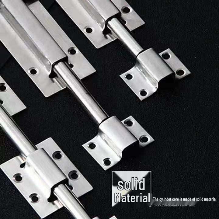 Enhanced Stainless Steel Anti-Theft Door Latch for Warehouse, Bathroom, and Wooden Doors - Surface Mounted Bolt.