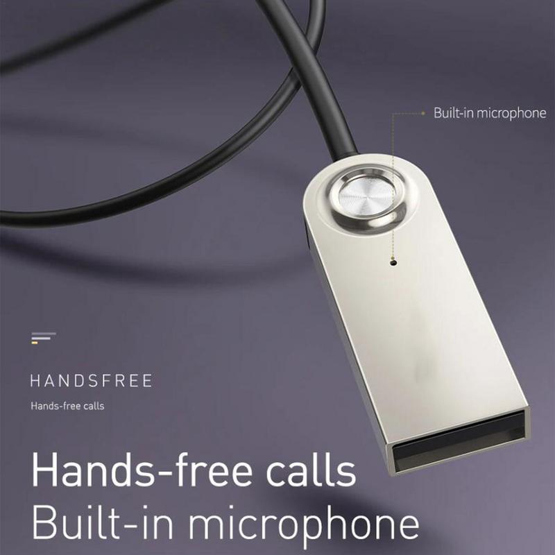 Kabelloser Adapter für Auto Auto Metall Kabelloser Empfänger 3,5mm Schnittstelle Metall Auto Adapter Freisprechanruf Mikrofon Navigation