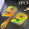 2pcs Gold Laser Motorcycle Number 0-9 Stickers Waterproof for Motorcycle Fairings Fuel Tank Helmet Scooter Universal Vinyl Decal