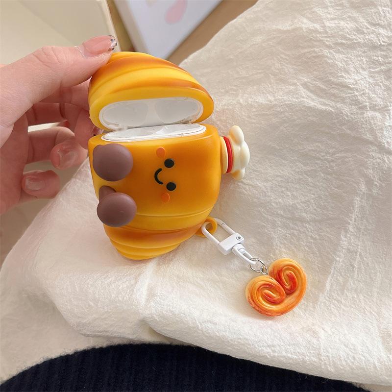Simulated Smile Croissant for AirpodsPro1 Apple Bluetooth Headset Case 1/1/1 Generation Protective Case 1011