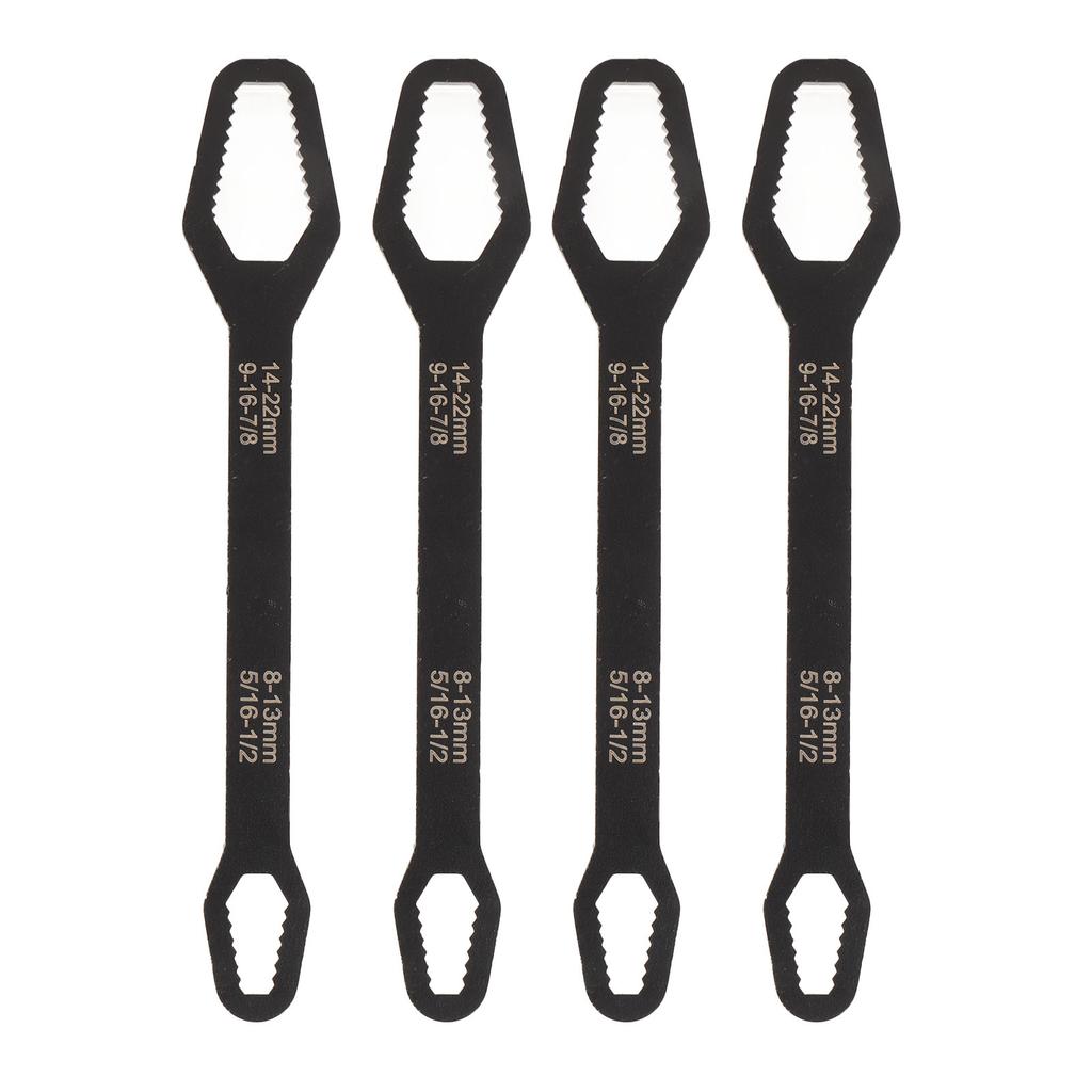4 stuks Dubbelzijdige Zelfaandraaiende Sleutel Multifunctioneel 60HRC Hoge Hardheid 8 tot 22 mm Sleutel