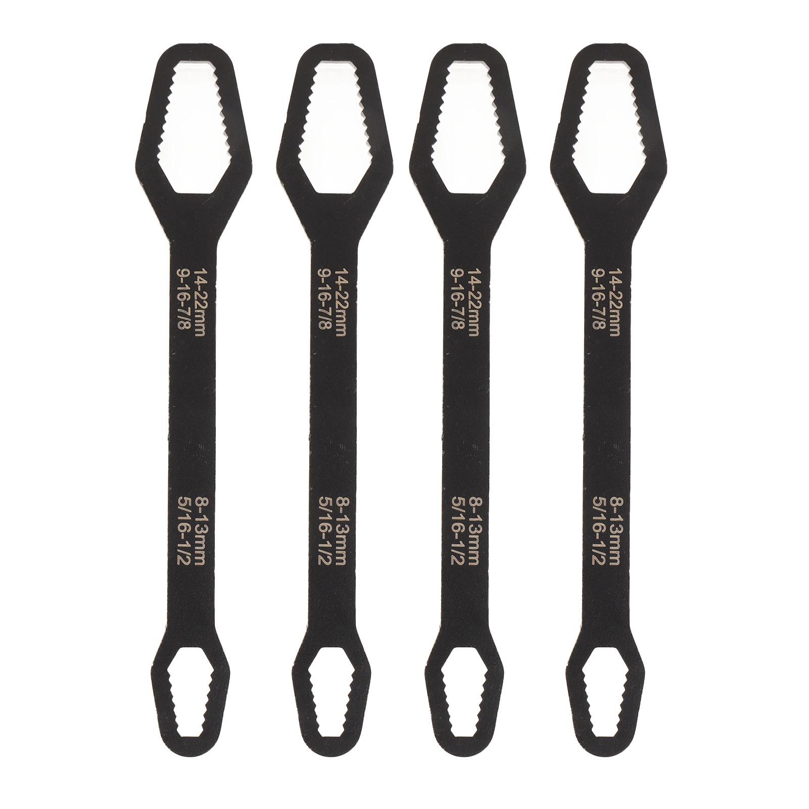 4pcs Double Ended Self Tightening Wrench Multifunctional 60HRC High Hardness 8 To 22mm     Spanner