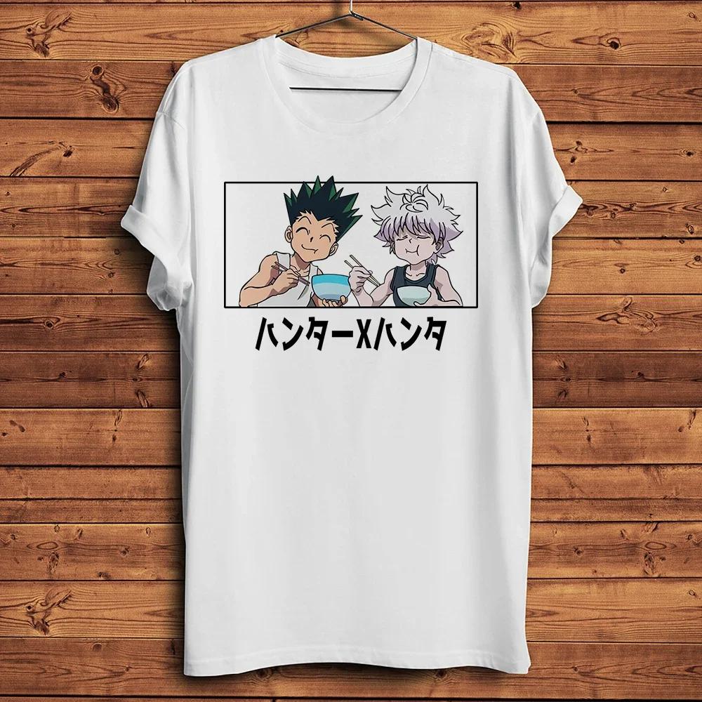 

Хантер Хантер HXH Гон и Киллуа Смешная Аниме Футболка Мужская с Коротким Рукавом Футболка Унисекс Повседневная Дышащая Уличная Одежда Футболки S