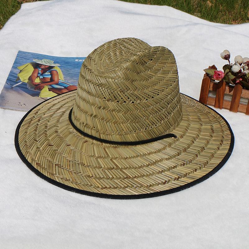 Hollow Grass Hand Woven Big Brim Sun Hat Fishing Hat Travel Seaside Vacation Straw Hat