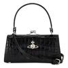West Queen DOLL XL Crocodile Embossed Detachable Shoulder Strap Leather Tote Bag Women Handbags Black 1220952413-013