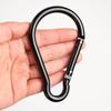 1Pc  Outdoor Aluminum Alloy Mountaineering Buckle All Black Spring Buckle Backpack Hook Oversized Connecting Ring Camping Accessories