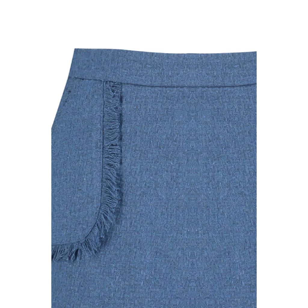 Detailní mini tkaná sukně z Indigo Tweed Fabric Tweed Twoaw24et00204