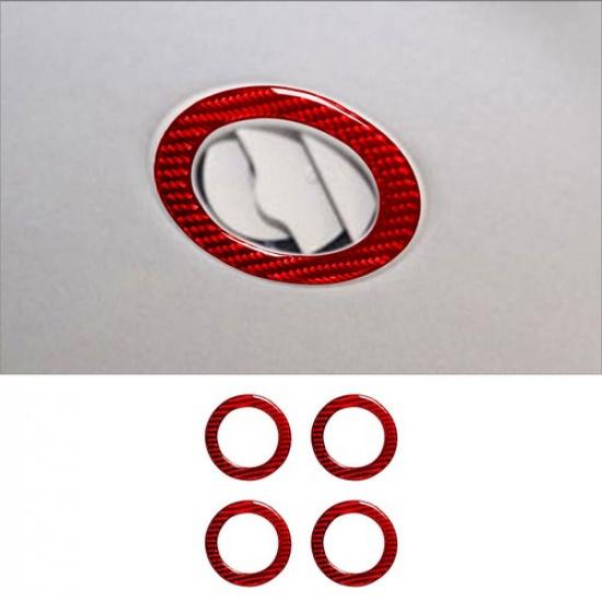 4Pcs Red Carbon Fiber Rear Overhead Air Vent Cover Trim For Silverado/Sierra