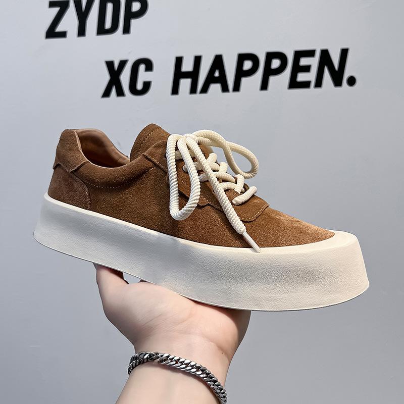 

Men s shoes 2024 new summer breathable cloth shoes men s trend versatile board shoes casual shoes platform height increase 8008-A 38 светло-коричневого