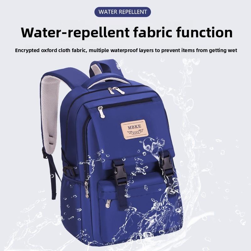 Unisex Oxford Cloth Large Capacity Mbke Letter School Backpack With Antiwater Tech For Education Use